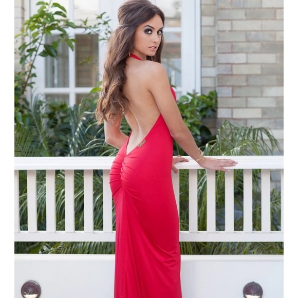 amy taylor Dresses & Skirts - Backless red dress with high slit!
